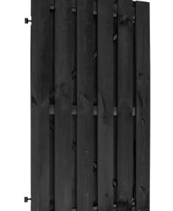 Tuindeur zwart met zwart stalen frame