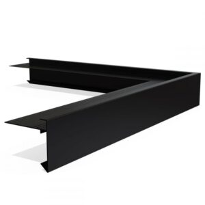 Daktrim zwart 60x45mm RAL 9005 buitenhoek