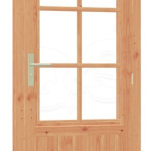 Douglas kozijn, enkele deur met enkel glas