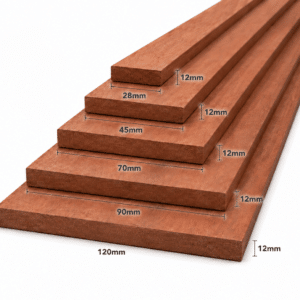 Geschaafd meranti hout 12mm – rondom glad