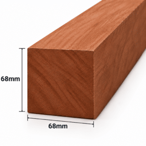 Geschaafd meranti hout 68mm – rondom glad