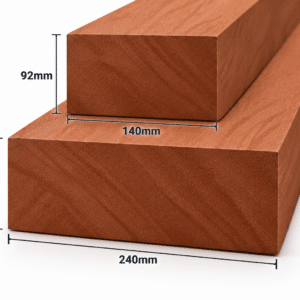Geschaafd meranti hout 92mm – rondom glad