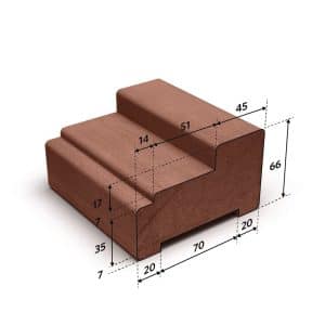 Meranti stijl blank volhout (A) 66x110mm
