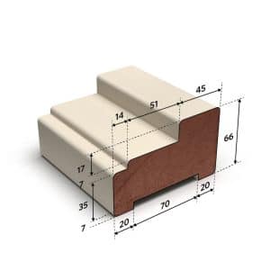 Meranti stijl gegrond (A) 66x110mm