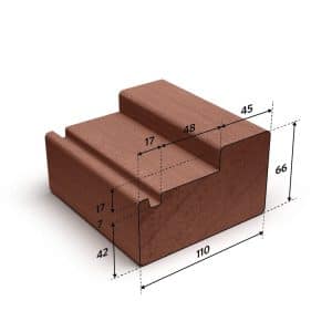Meranti bovendorpel blank volhout (A+) 66x110mm