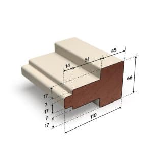 Meranti tussenstijl gegrond (B) 66x110mm
