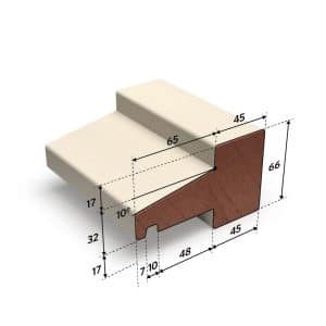 Meranti kalf gegrond (D) 66x110mm