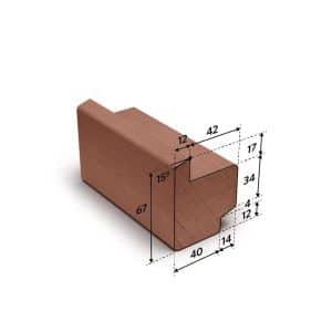 Meranti raamhout blank volhout 54x67mm