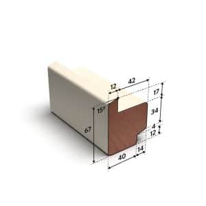 Meranti raamhout gegrond 54x67mm
