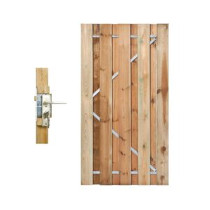 Tuindeur stalen frame geïmpregneerd hout