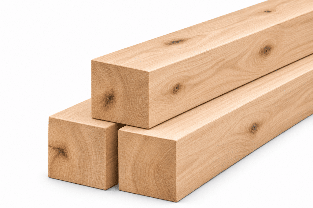Eiken palen 100x100mm fijn gezaagd