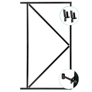 Stalen poortframe verstelbaar zwart