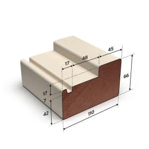 Meranti bovendorpel gegrond (A+) 66x110mm