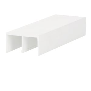 Boven schuifrailprofiel 2x10mm - Wit - 260cm