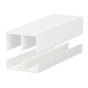Onder schuifrailprofiel 2x10mm - Wit - 260cm