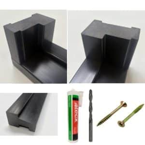 Kunststof onderdorpel + neuten + bevestiging (sets)