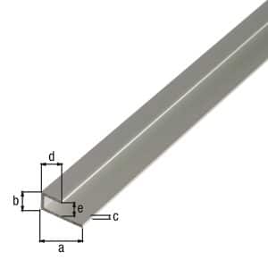 Aluminium afsluitprofiel, zilver geanodiseerd