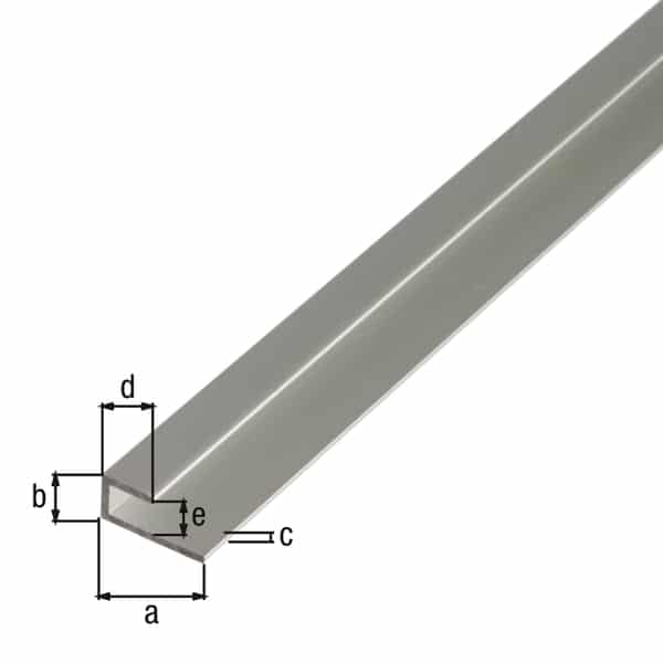 Aluminium afsluitprofiel, zilver geanodiseerd