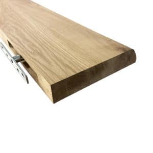 Massief eiken wandplank met boomstamrand