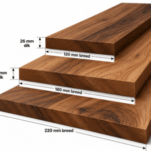 Amerikaans noten geschaafd 26mm, 245cm, diverse breedtes