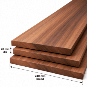 Amerikaans noten planken geschaafd 20x240mm