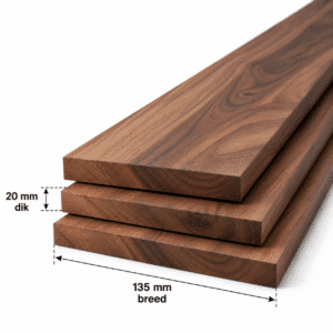 Amerikaans noten planken geschaafd 20x135mm
