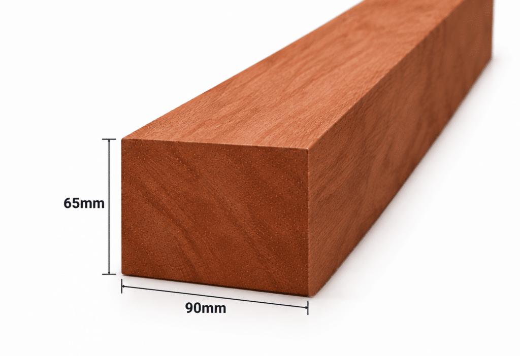 Geschaafd meranti hout 65mm – rondom glad