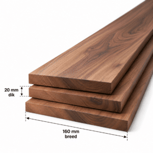 Amerikaans noten planken geschaafd 20x160mm
