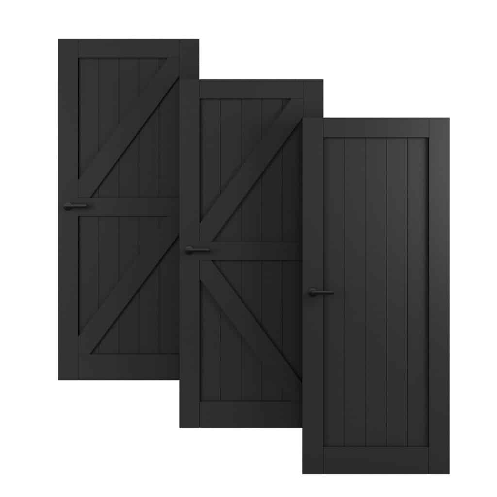 Barnwood deur zwart