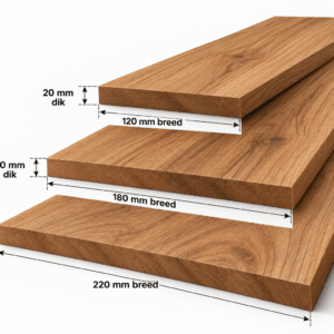 Amerikaans noten planken 20mm dik, divers breed