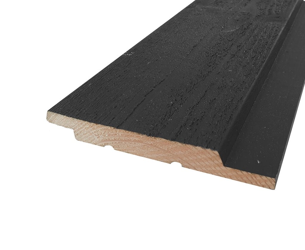 Vuren channelsiding zwart gespoten 18x195mm