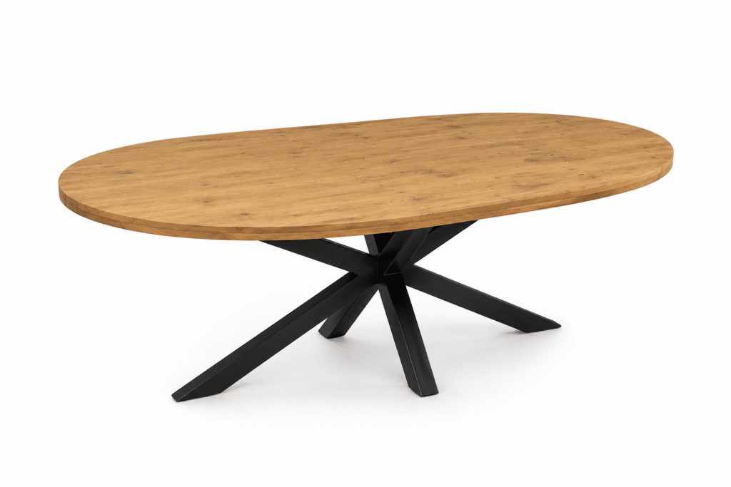 Eiken tafelblad plat ovaal