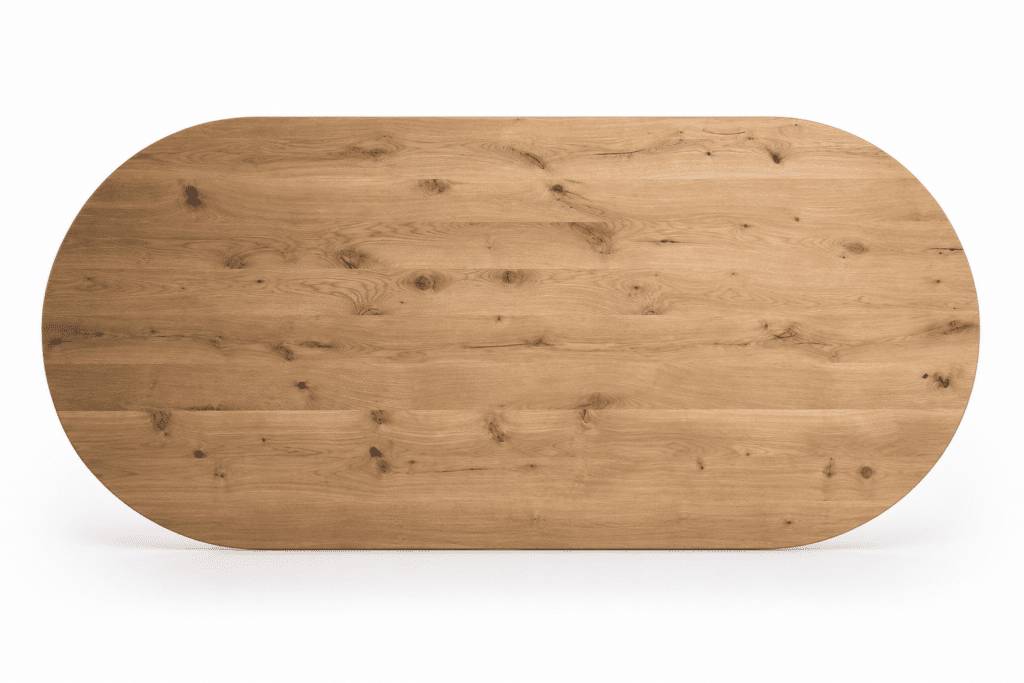 Eiken tafelblad plat ovaal