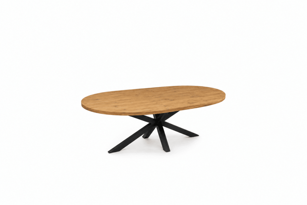 Eiken tafelblad plat ovaal