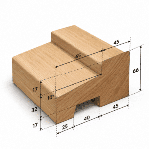 Eiken kozijnhout | Onderdorpel C | 66x110mm | Prime