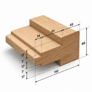 Eiken kozijnhout | Tussenstijl B | 66x110mm | Prime