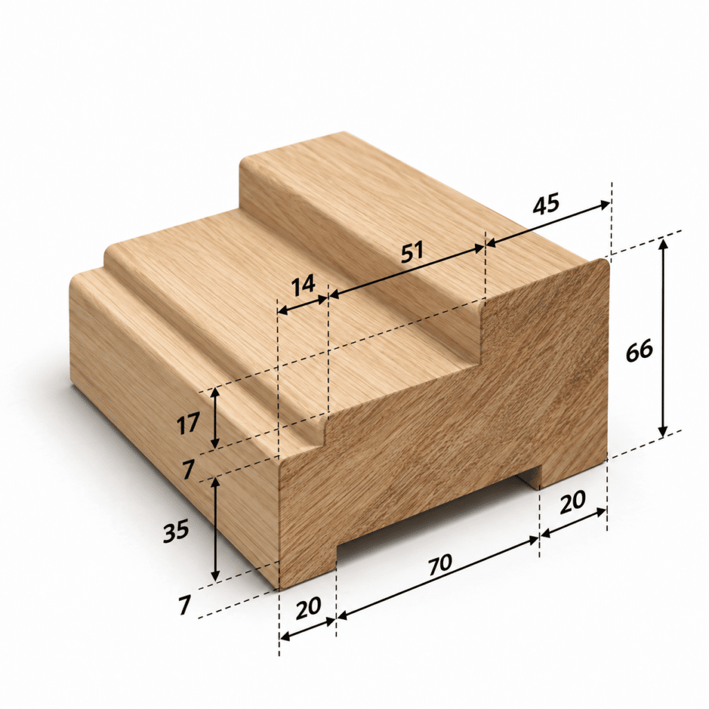 Eiken kozijnhout | Stijl A | 66x110mm | Prime