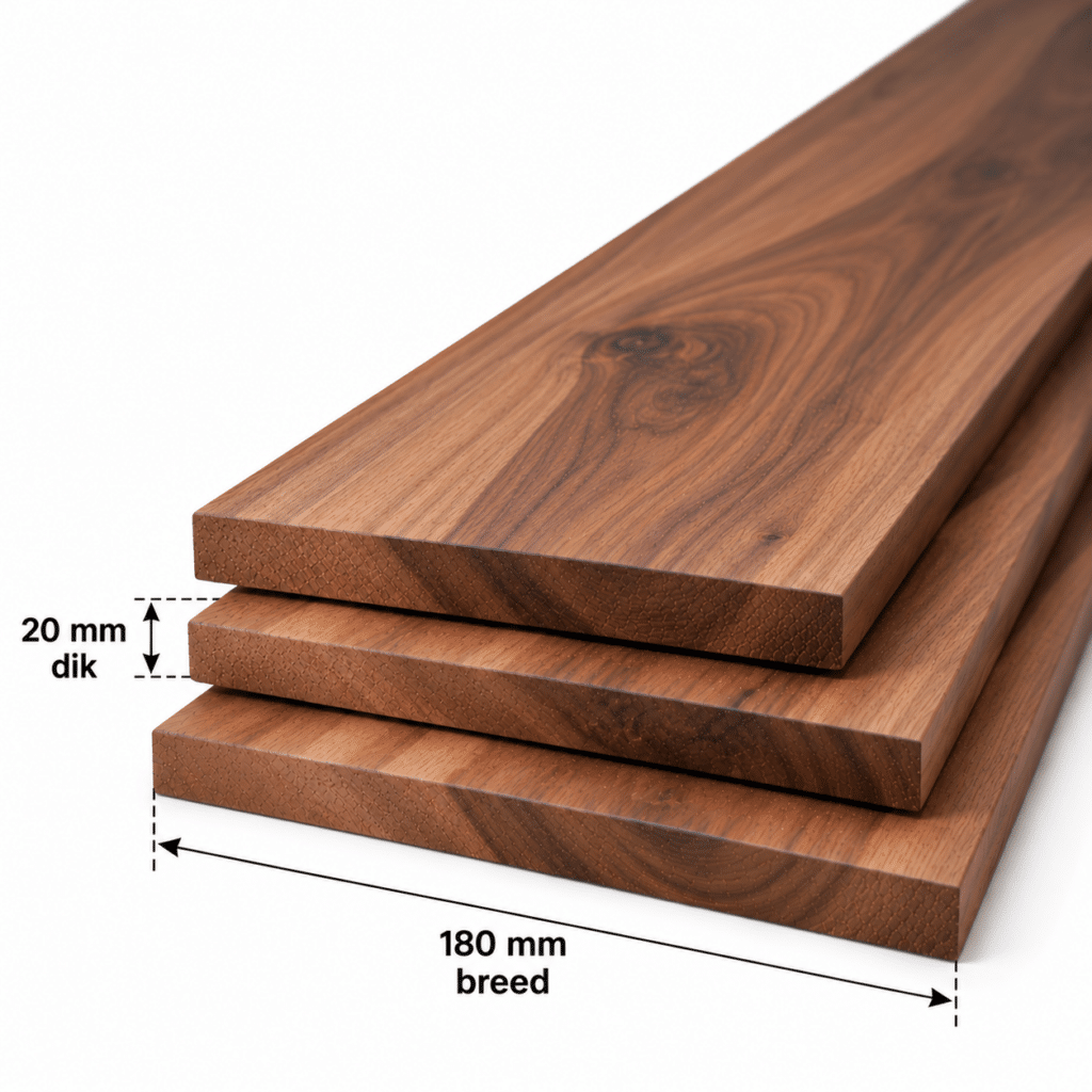 Amerikaans noten planken geschaafd 20x180mm