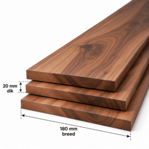 Amerikaans noten planken geschaafd 20x180mm
