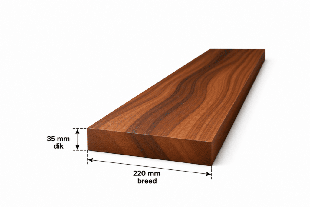 Amerikaans noten planken geschaafd 35x220mm