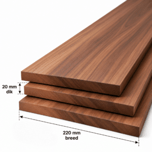 Amerikaans noten planken geschaafd 20x220mm
