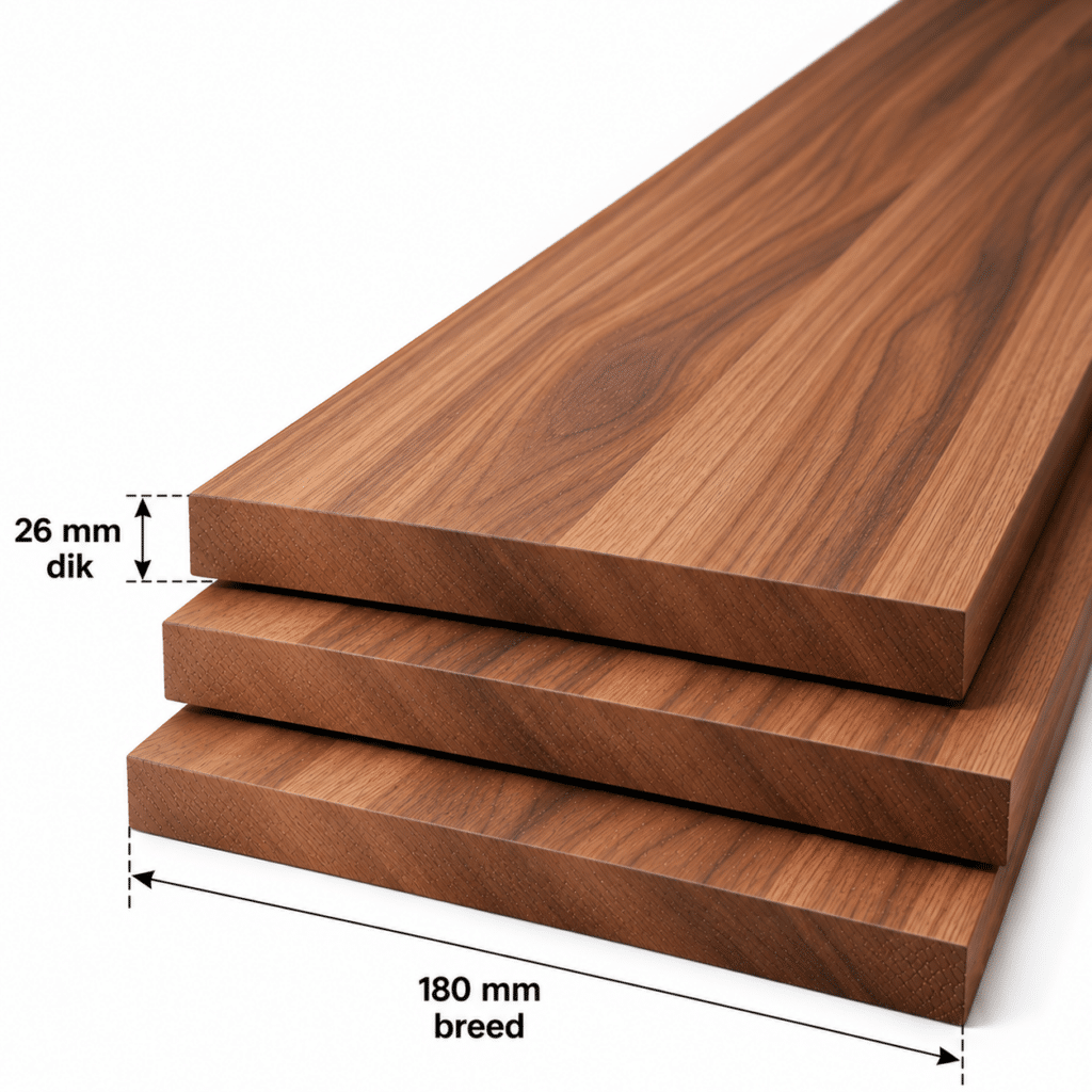 Amerikaans noten planken geschaafd 26x180mm