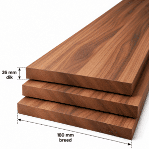 Amerikaans noten planken geschaafd 26x180mm