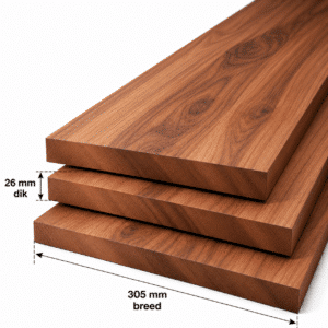 Amerikaans noten planken geschaafd 26x305mm