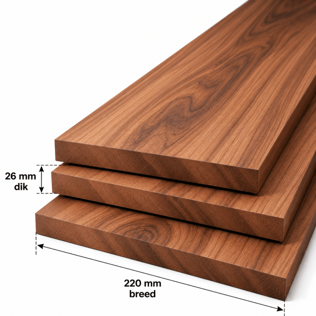 Amerikaans noten planken geschaafd 26x220mm